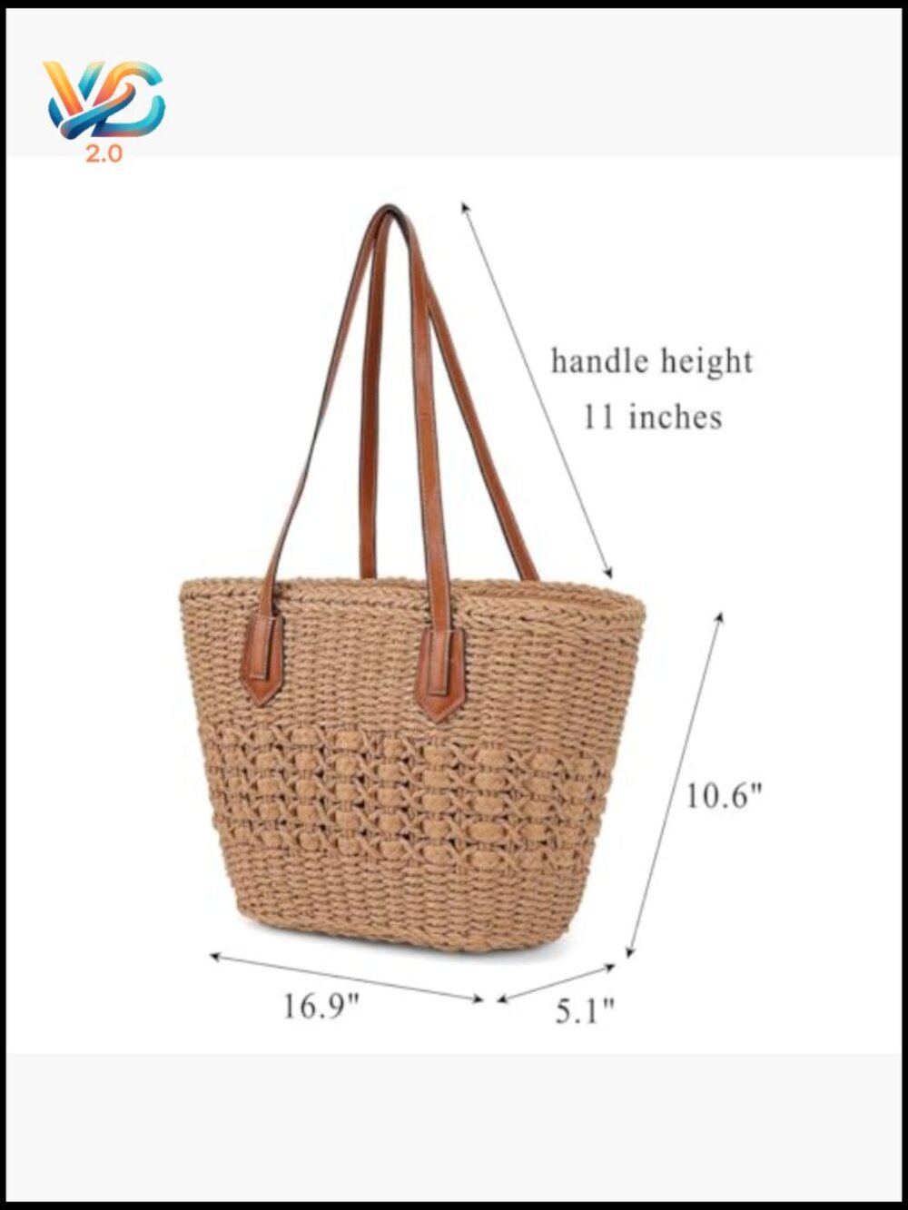 Straw Tote Bag Woven Shoulder Handbag Summer Beach Travel Large Capacity Top - Picture 4 of 7